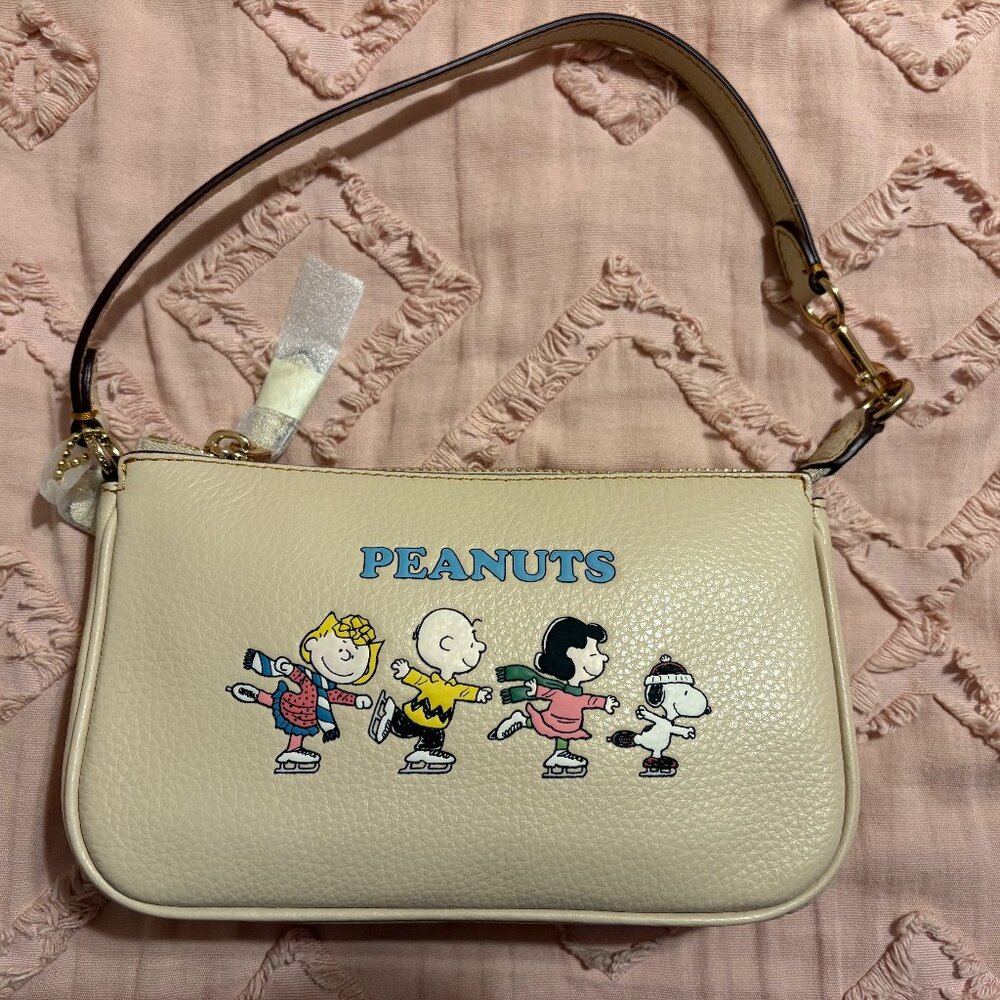 NWT Coach X Peanuts Nolita Purse With Snoopy And Friends Ivory